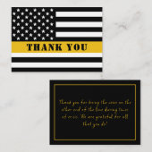 911 Dispatcher Thin Gold Line Flag Appreciation Notitiekaartje (Voorkant / Achterkant)