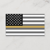911 Dispatcher Thin Gold Line Flag Visitekaartje (Achterkant)