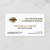 911 Dispatcher Thin Gold Line Flag Visitekaartje (Voorkant)