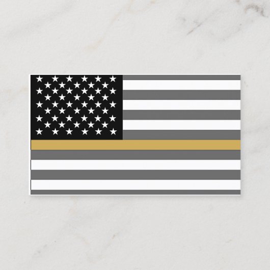 911 Dispatcher Thin Gold Line Flag Visitekaartje (Achterkant)