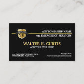 911 Dispatcher Thin Gold Line Flag Visitekaartje (Voorkant)