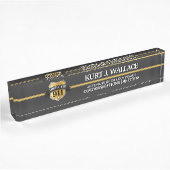 911 Dispatcher Thin Gold Line Shield Acryl Naambordje