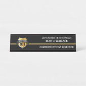 911 Dispatcher Thin Gold Line Shield Naam Bord Bureau Naambordje (Voorkant)