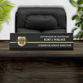 911 Dispatcher Thin Gold Line Shield Naam Bord Bureau Naambordje