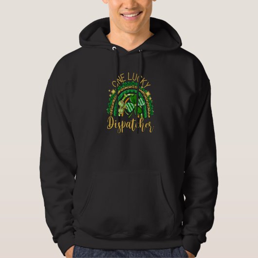 911 Dispatcher  Thin Gold Line St Patricks Day Hoodie (Voorkant)