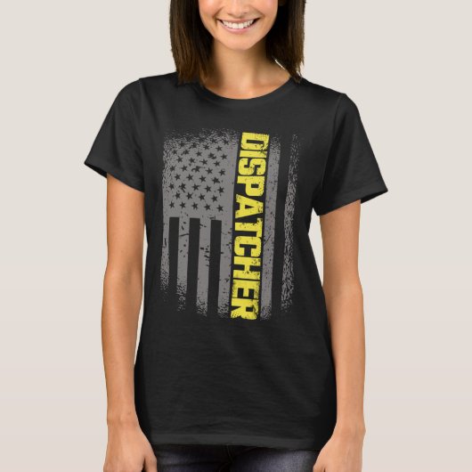 911 Dispatcher Thin Gold Line US Flag Emergency Di T-shirt (Voorkant)