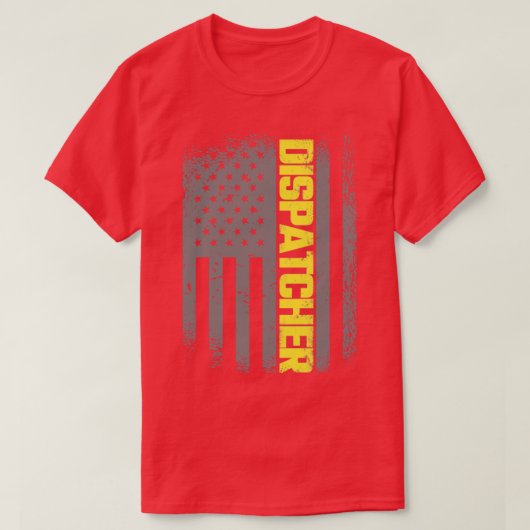 911 Dispatcher Thin Gold Line US Flag Emergency Di T-shirt (Design voorkant)