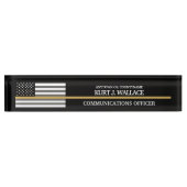 911 Dispatcher Thin Gold Line Vlag Naam Bord Naambordje (Voorkant)