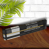 911 Dispatcher Thin Gold Line Vlag Naam Bord Naambordje