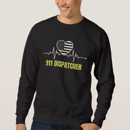 911 Dispatcher Thin Yellow Line Dispatch US Americ Trui (Voorkant)