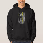 911 Dispatcher Thin Yellow Line Police USA Flag Hoodie (Voorkant)