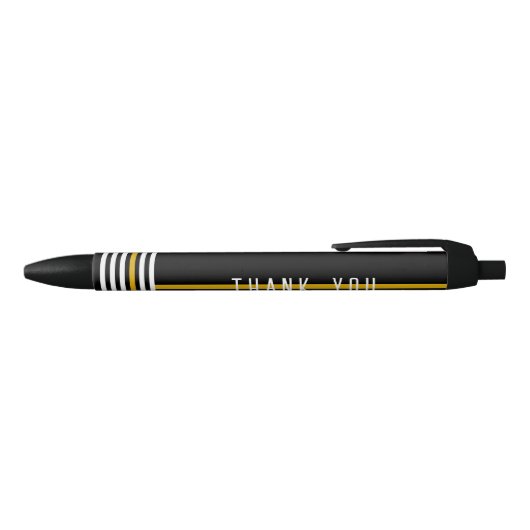 911 Dispatcher USA Flag Thin Gold Line Zwarte Inkt Pen (Bovenkant)