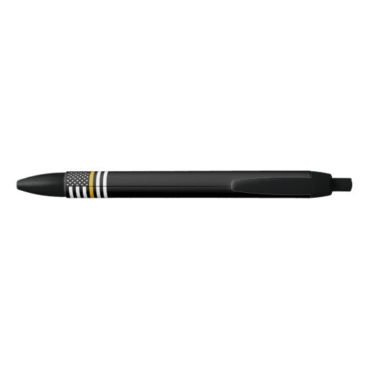 911 Dispatcher USA Flag Thin Gold Line Zwarte Inkt Pen (Achterkant)
