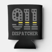 911 Dispatcher USA Flag Thin Yellow Line Emergency Blikjeskoeler (Achterkant)