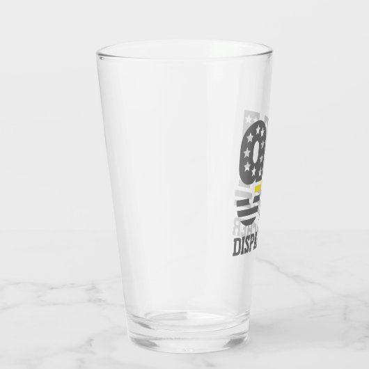 911 Dispatcher USA Flag Thin Yellow Line Emergency Glas (Rechts)