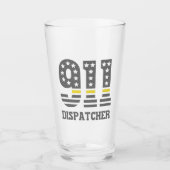 911 Dispatcher USA Flag Thin Yellow Line Emergency Glas (Voorkant)