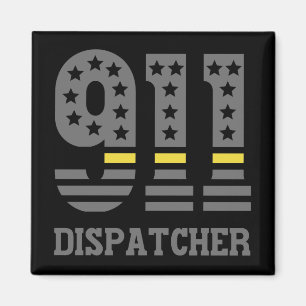 911 Dispatcher USA Flag Thin Yellow Line Emergency Magneet