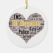 911 Dispatcher Word Cloud Keramisch Ornament (Voorkant)