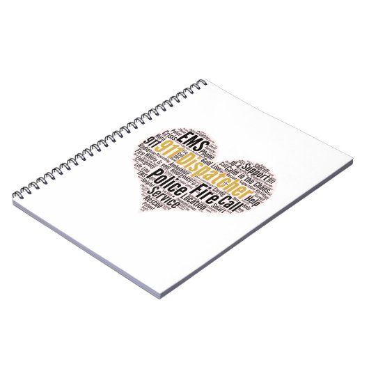 911 Dispatcher Word Cloud Notitieboek (Linkerzijde)