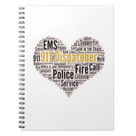 911 Dispatcher Word Cloud Notitieboek