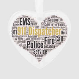 911 Dispatcher Word Cloud Ornament