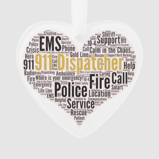 911 Dispatcher Word Cloud Ornament (voorkant)