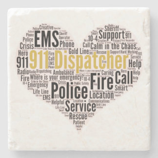911 Dispatcher Word Cloud Stenen Onderzetter