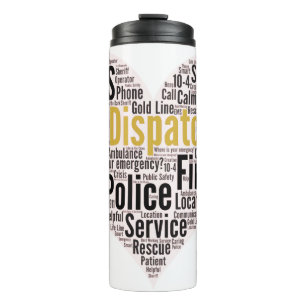 911 Dispatcher Word Cloud Thermosbeker
