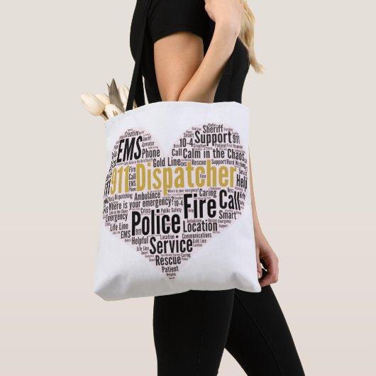 911 Dispatcher Word Cloud Tote Bag (Dichtbij)