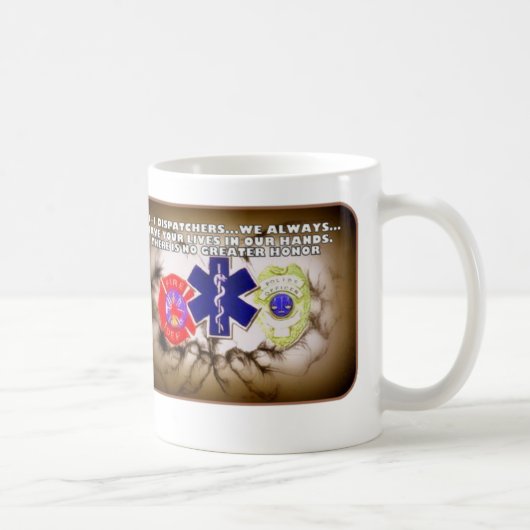 911 Dispatchers We leven altijd in ons leven Koffiemok (Rechts)