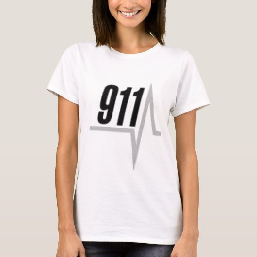 911 EKG-strip T-shirt (Voorkant)