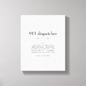 911 Emergency Dispatcher Appreciation Gift Canvas Afdruk (Voorkant)