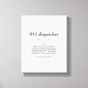 911 Emergency Dispatcher Appreciation Gift Canvas Afdruk