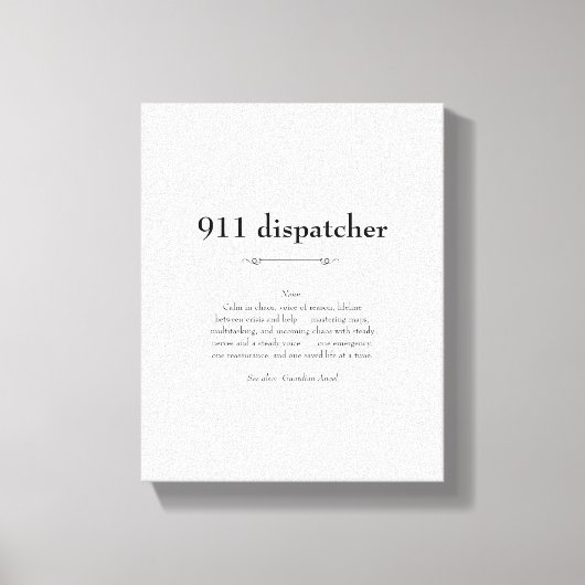 911 Emergency Dispatcher Appreciation Gift Canvas Afdruk (Voorkant)