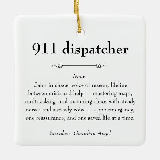911 Emergency Dispatcher Appreciation Gift Keramisch Ornament (Voorkant)