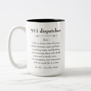 911 Emergency Dispatcher Appreciation Gift Tweekleurige Koffiemok