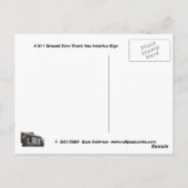 911 Ground Zero - Dank u Amerika Briefkaart (Achterkant)
