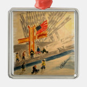 911 Heroes Premium Square Ornament (Voorkant)