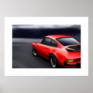 911 Illustratie Poster Carrera Sports coupe