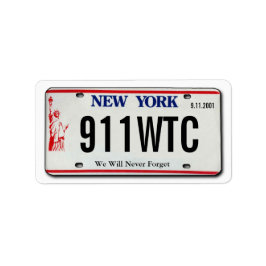 911 Memorial NY Licentie Bord Label
