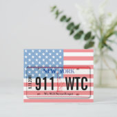 911 Memorial NY Licentie Bord Vlag Briefkaart (Staand voorkant)