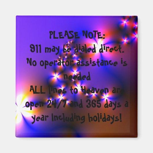 911 NOOD Inspirerend Christelijke Quote Art Magneet (Voorkant)