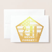911 nooit het wenskaart van de folie vergeten folie kaarten (Voorkant met envelop)