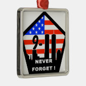 911 nooit vergeten metalen ornament (Rechts)