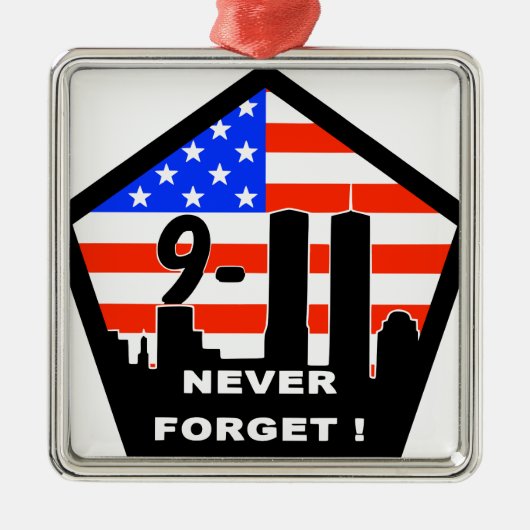 911 nooit vergeten metalen ornament (Voorkant)