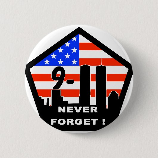 911 nooit vergeten ronde button 5,7 cm (Voorkant)