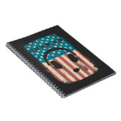 911 Operationele zender Retro American Flag Notitieboek (Rechterzijde)