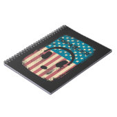 911 Operationele zender Retro American Flag Notitieboek (Linkerzijde)