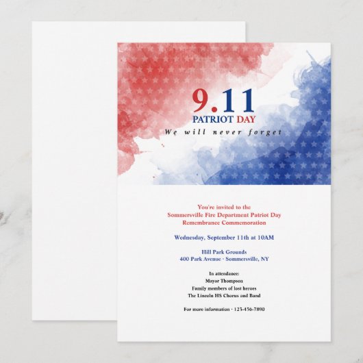 911 Patriot Day Kaart (Voorkant / Achterkant)
