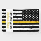 911 Politie-expediteur Thin Gold Line Party Spandoek (Horizontaal)